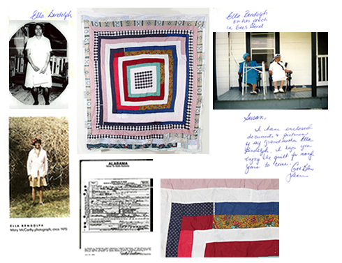 A very special Gee's Bend quilt that is accompanied by the photos of the maker and other important family documents.