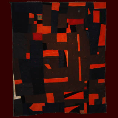 Abstract Wool and Velvet Crazy Quilt