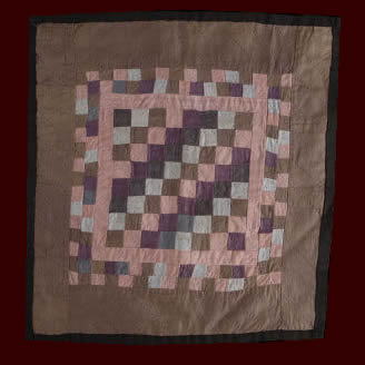 Ohio Amish Pieced (Postage Stamps) Doll Quilt - RARE