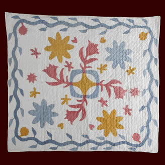 Pastel Appliqu&eacute; Crib Quilt
