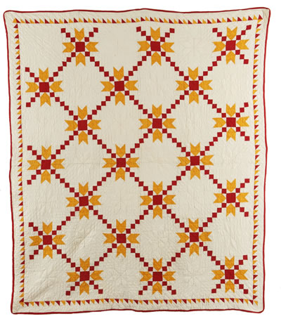 Doves in the Window with Single Irish Chain and Sawtooth Border